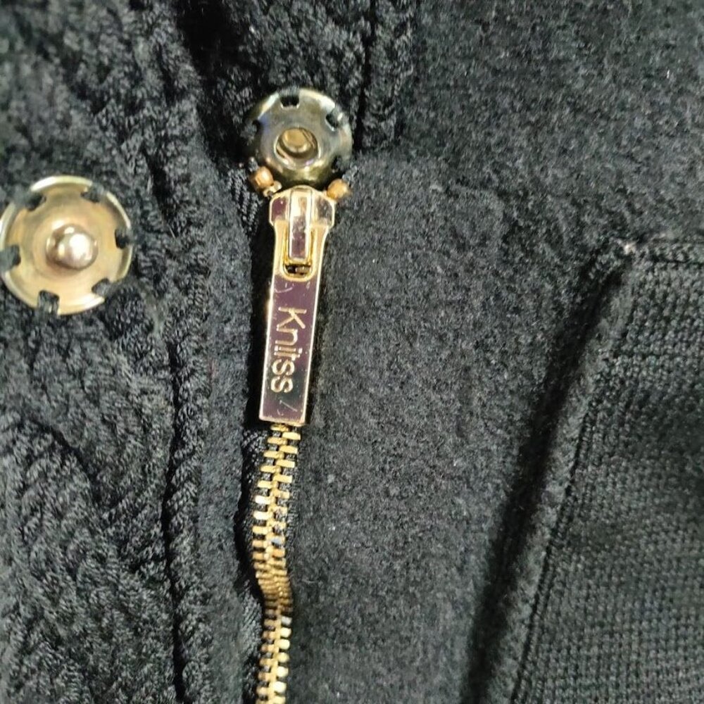 Knitss Wool Cable Knit Black Thick Lux Cardigan Twee M - Picture 13 of 16